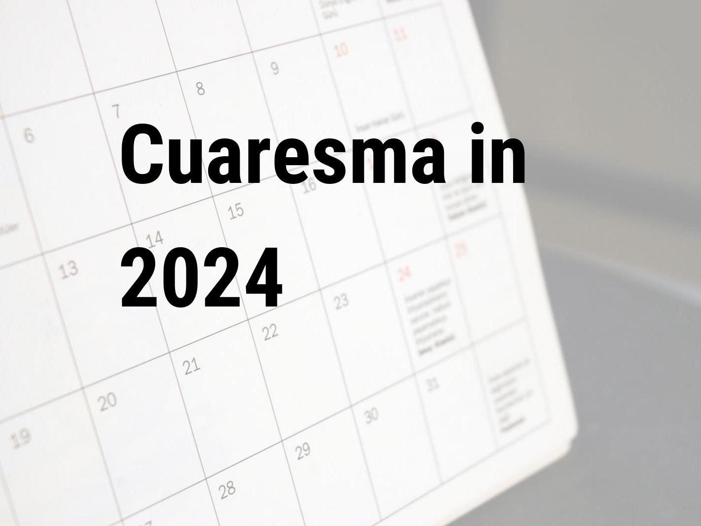 Cuaresma 2024 Calendar Center