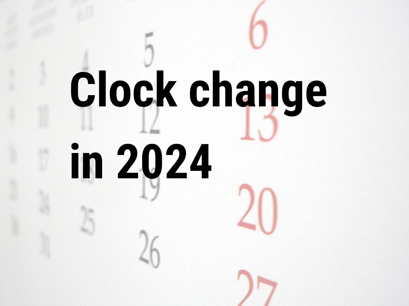Clock change 2024. When is Clock change in 2024 Calendar Center
